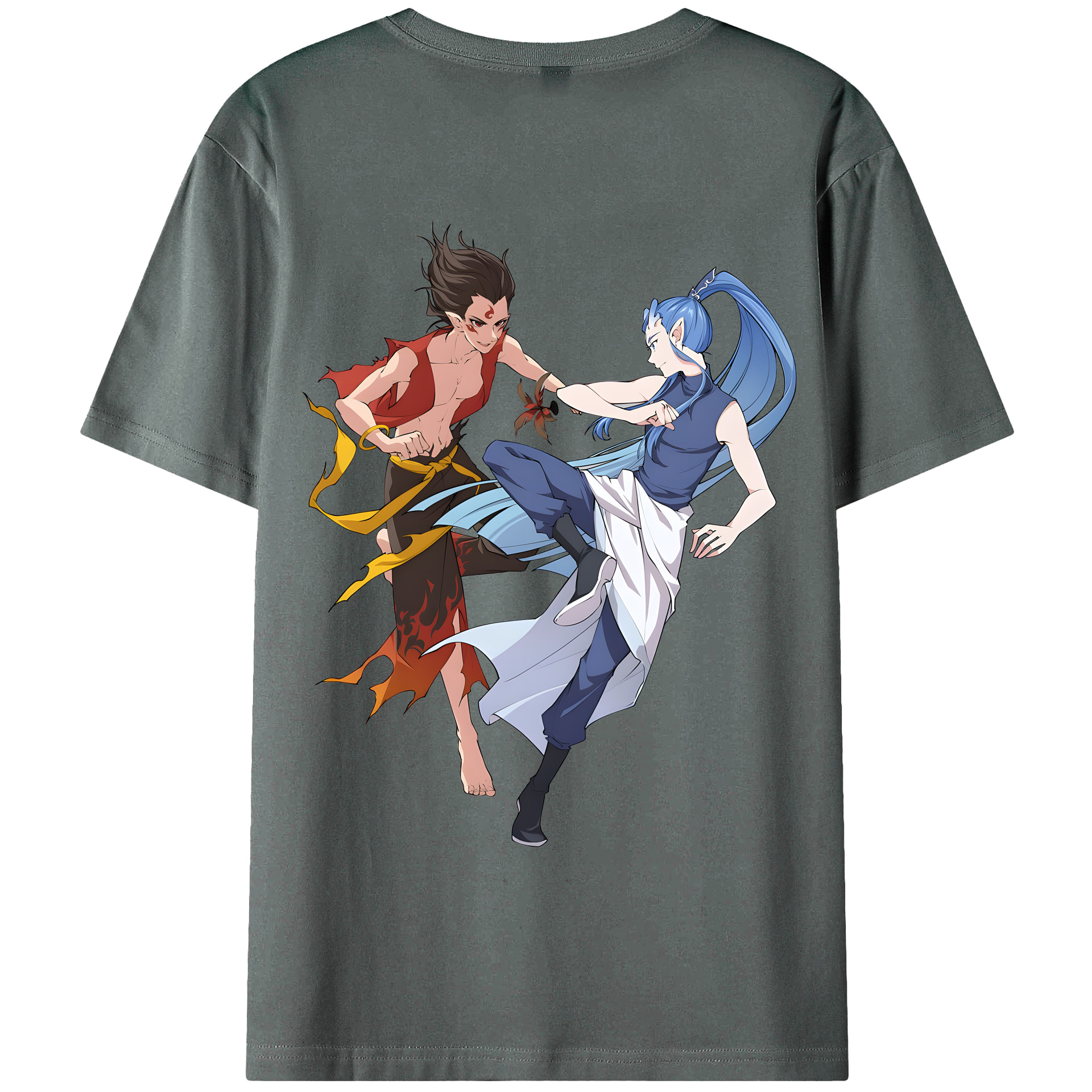 （画像用） Ne Zha 2 ナタ 魔童の大暴れ 綿100％半袖Tシャツ（背面プリント）